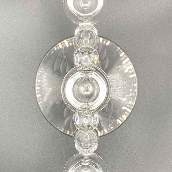 VTG 50s pair cornflower crystal candelabras W. J. Hughes. - Picture 4 of 4